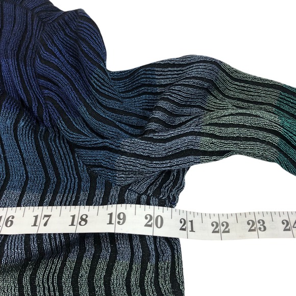 Chico's Multicolor Ombre Ribbed Wave Knit Open Front Cardigan Sweater Size M - Picture 12 of 14